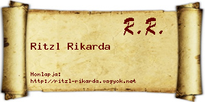 Ritzl Rikarda névjegykártya